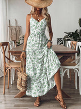 Printed Smocked Ruffle Maxi Dress
