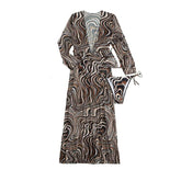 3-teilige Bademode mit langärmligem Neckholder und Rippenmuster aus Netzstoff mit Kontrastmuster