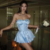 Vestido mini con corsé de satén Sweet Poison