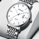 Reloj de pulsera de cuarzo sencillo 1JWS0125 de acero inoxidable para negocios