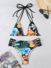 Bikini de tiras con estampado floral Jenny Halter Flowers