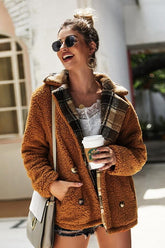 Abrigo mullido con cuello vuelto