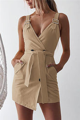 Ärmelloses Kleid mit kleinem Blumenmuster