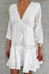 Langärmliges Minikleid mit Blumendruck