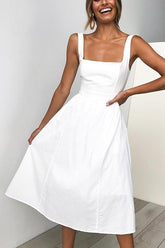 Maxi-Slipkleid mit eckigem Ausschnitt