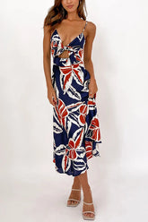 Kleid mit Schlitz und Cut-Outs zum Binden