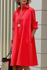 Vestido camisero clásico con cuello