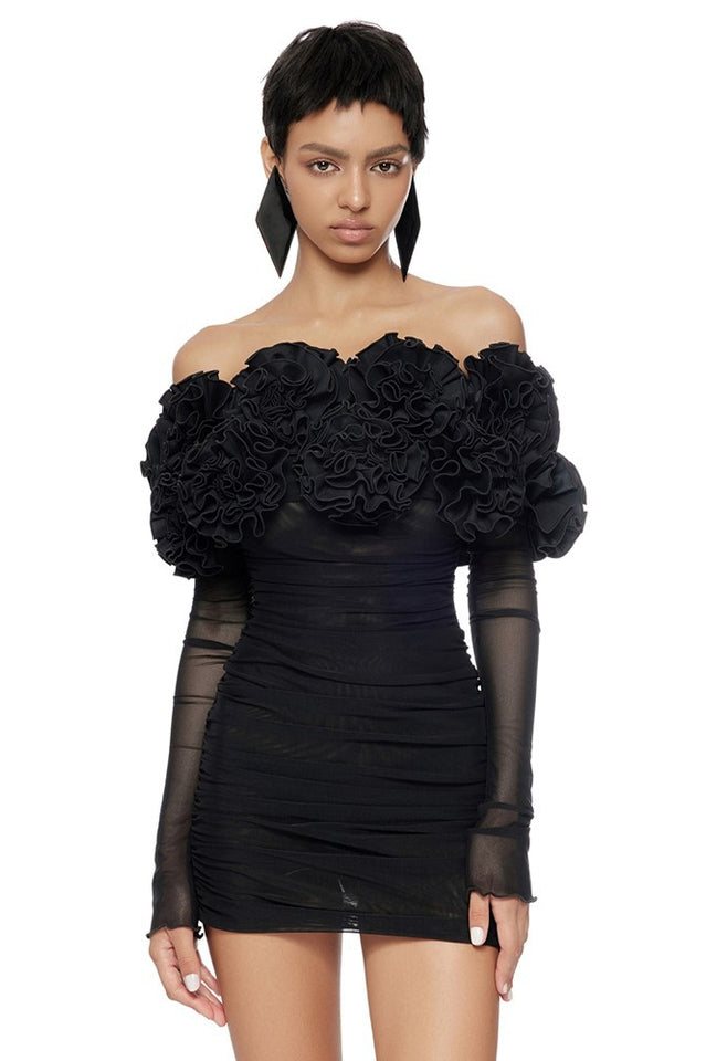 Amity Long Sleeve Tulle Floral Dress