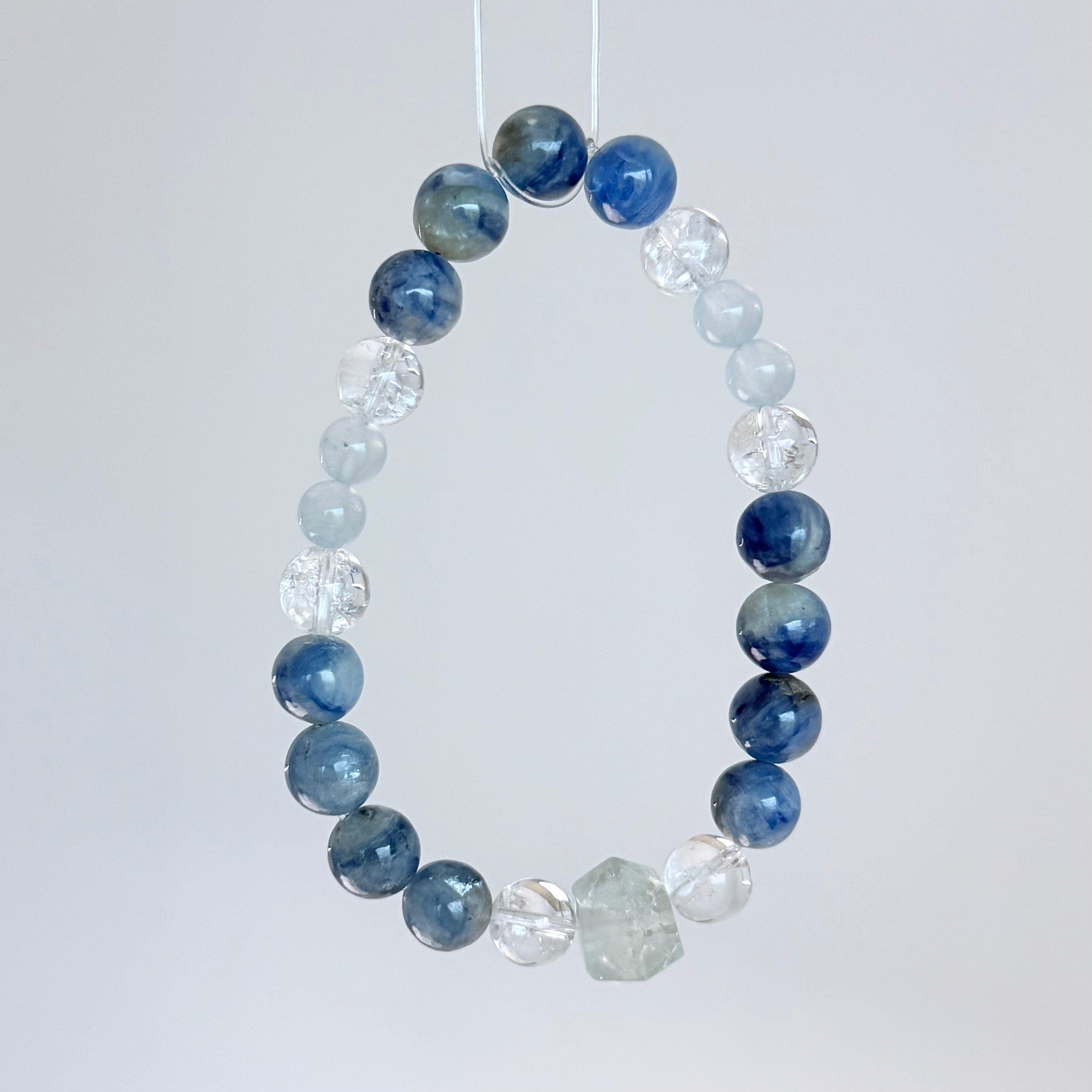 Kyanite, Aquamarine & Clear Quartz Bracelet