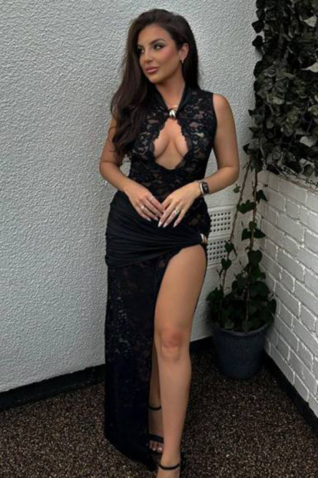 Lace Keyhole Maxi Dress