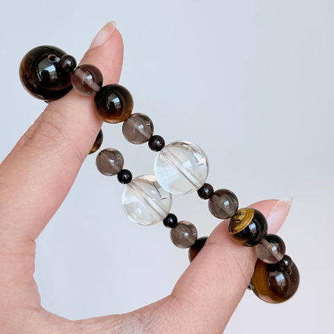 Tiger's Eye & Smoky Quartz Protection Bracelet