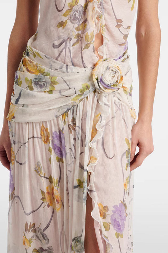 One Shoulder Silk Creponne Dress