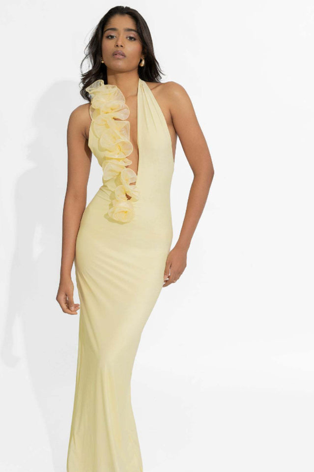 Sheike Halter Floral Maxi Dress