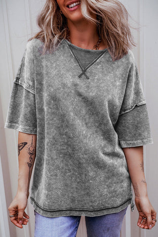 Drop Sleeve Patchwork Plus Tee