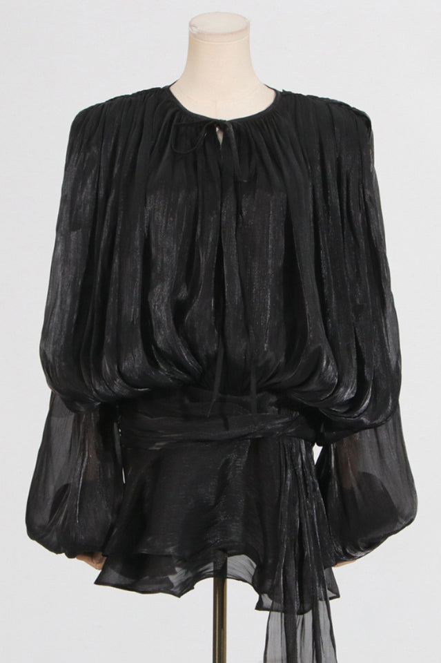 Ruffled Mini Dress With Flowing Silhouette