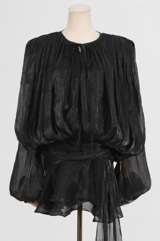 Ruffled Mini Dress With Flowing Silhouette