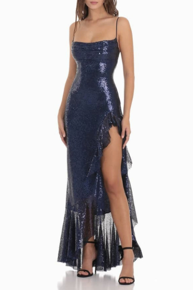 Sequin Ruffle Dress