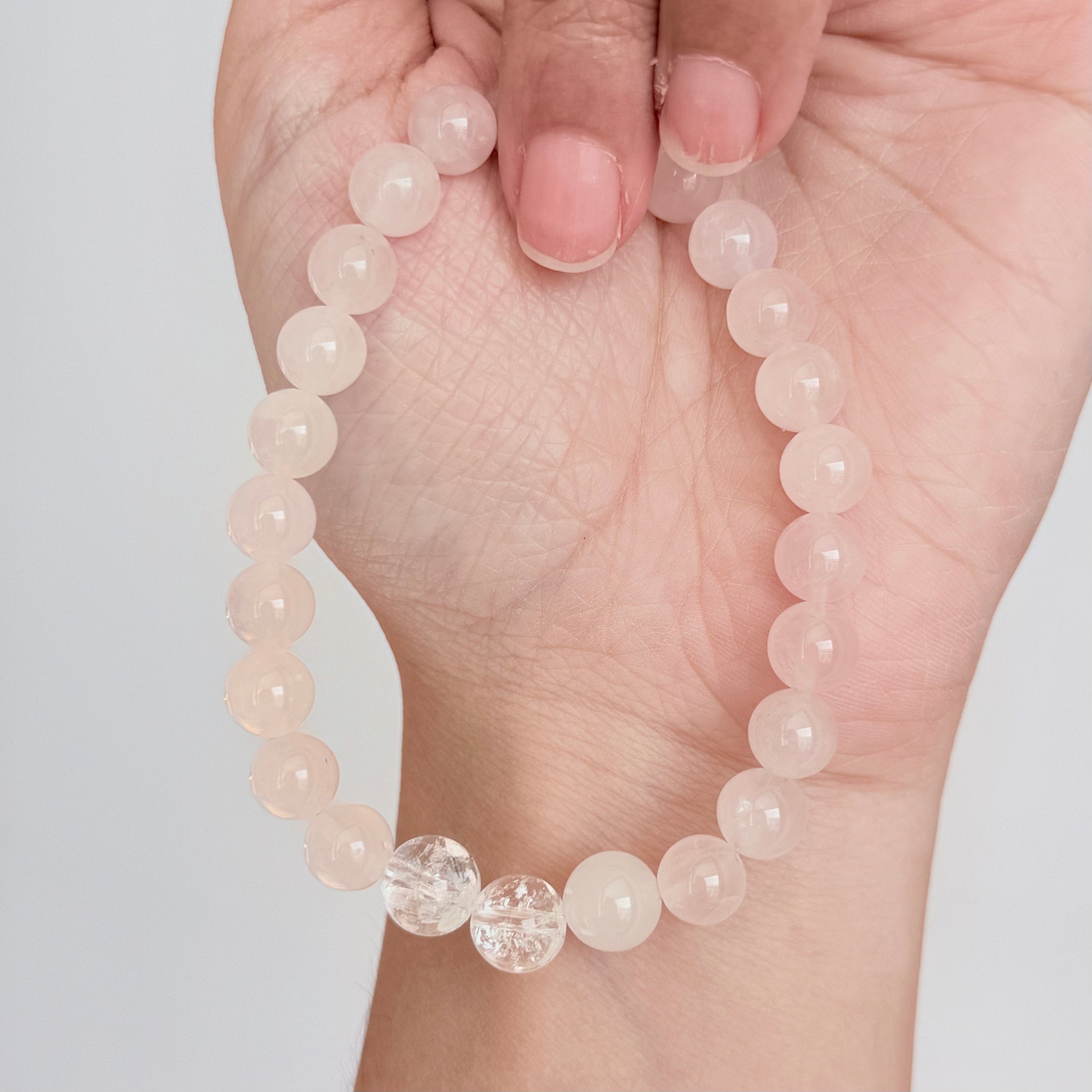 Rose Quartz & Clear Quartz Bracelet