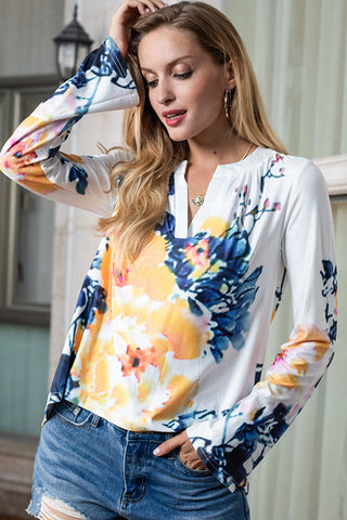 V-neck Long Sleeve Shirt