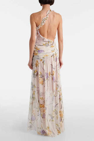 One Shoulder Silk Creponne Dress