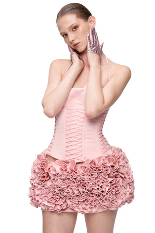 Arifah Floral Halter Neck Corset Skirt Set