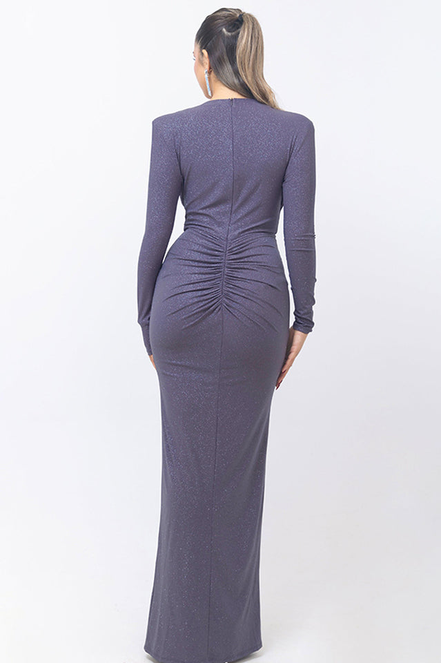 Deep V Neck Long Dress