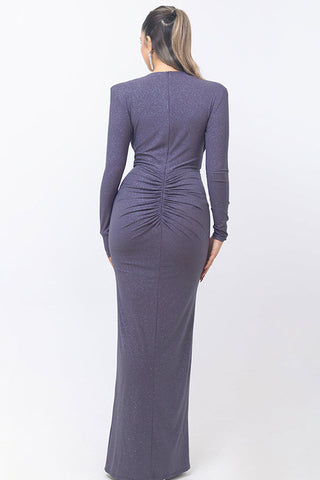 Deep V Neck Long Dress