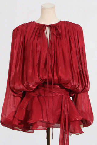 Ruffled Mini Dress With Flowing Silhouette