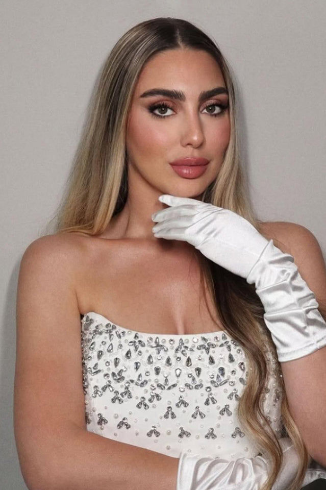 Strapless Crystal A Line Dress
