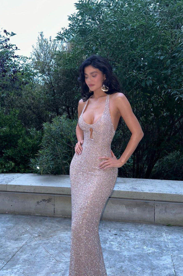 Kelly Sequin Cut Out Maxi Dress
