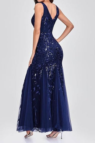 Embroidered Sequins Mermaid Prom Dress