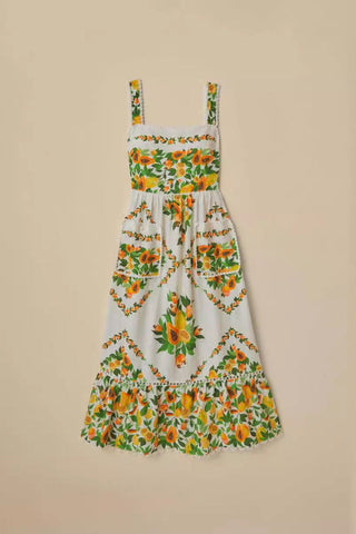 Papaya Salad Scarf Print Maxi Sundress