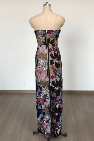 Dahlia Leona Embroidered Strapless Maxi Dress