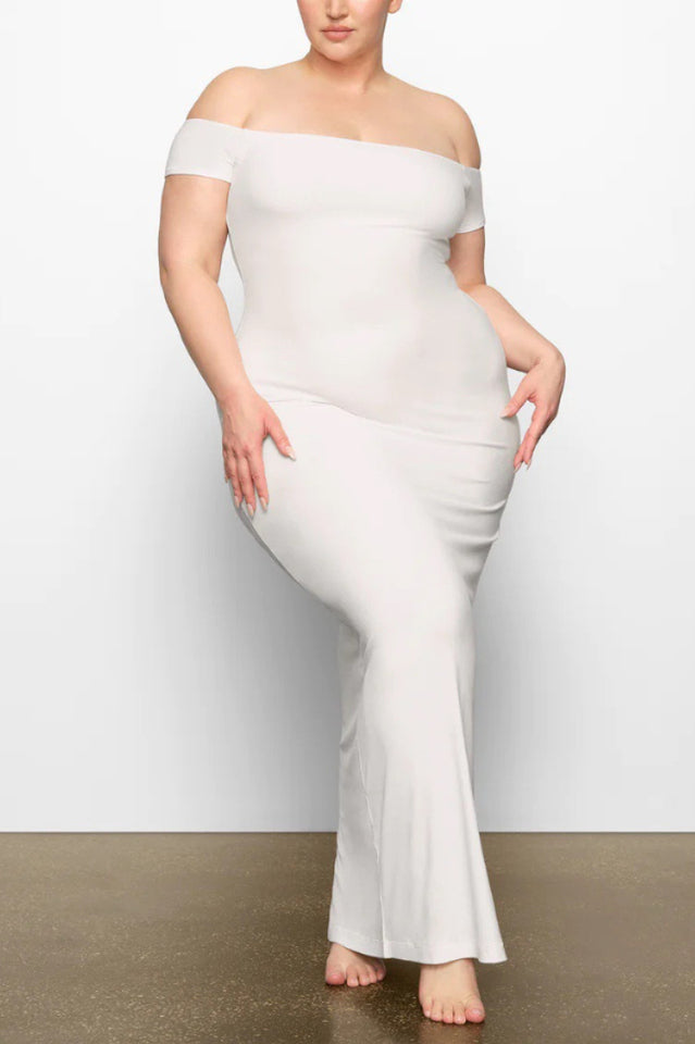 SKIMS Soft Lounge Off-Shoulder Slip Dress