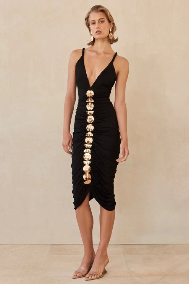 Cynthia Metallic Sequin-Embellished Dress