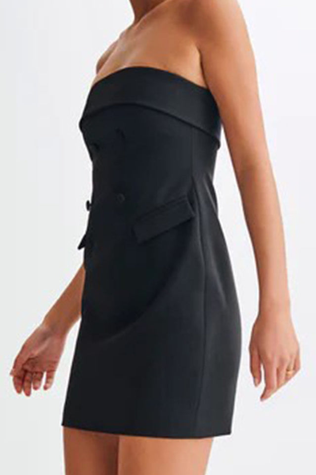 Abbie Strapless Suiting Mini Dress