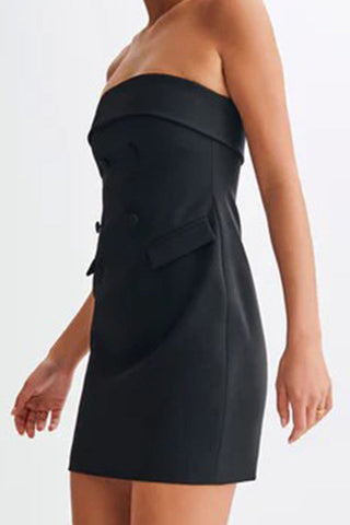 Abbie Strapless Suiting Mini Dress