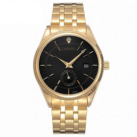 069A Simple Watch - Golden Quartz Wristwatch