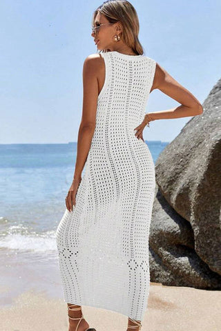 Hollow Out Sleeveless Sweater Dress