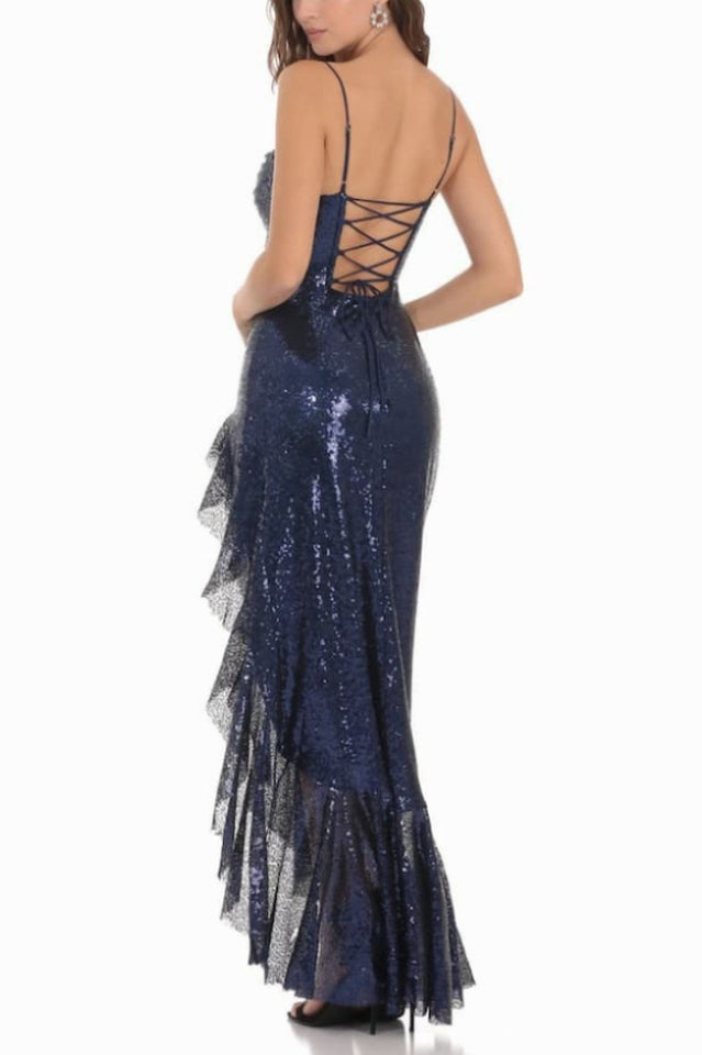 Sequin Ruffle Dress