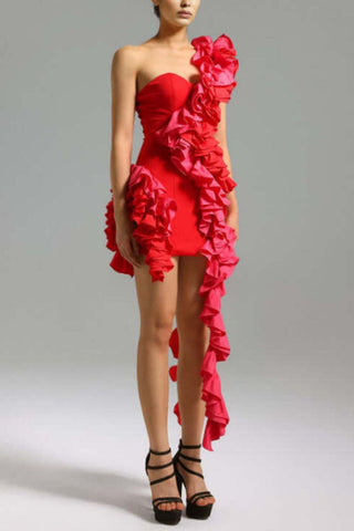 Selma One Shoulder Ruffled Mini Dress