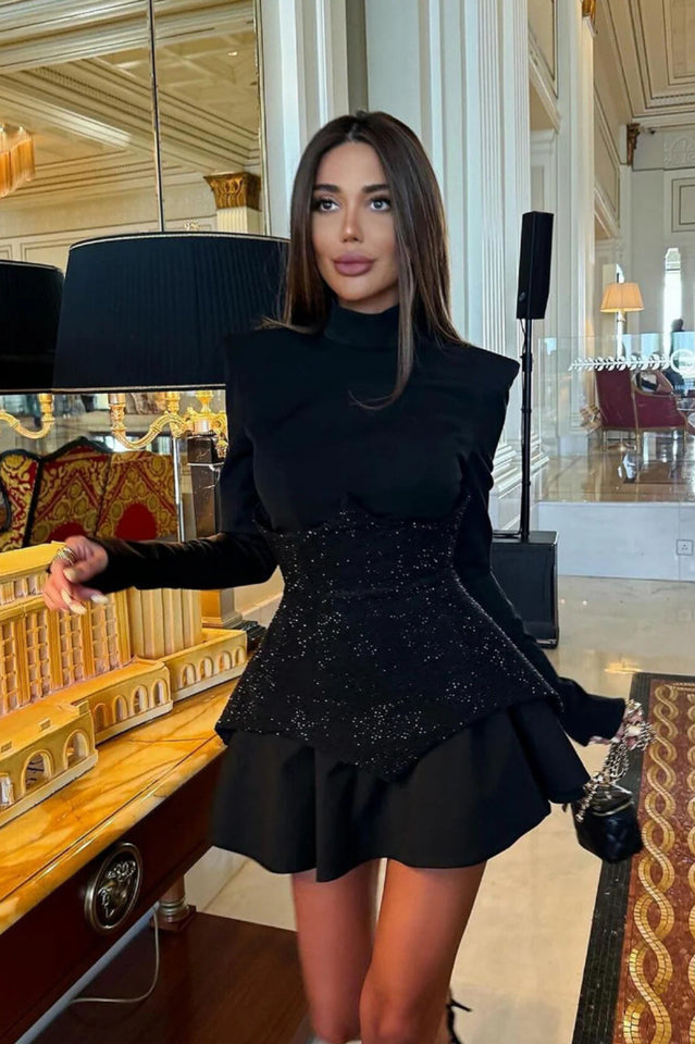 Keilani Red Long Sleeve Mini Dress