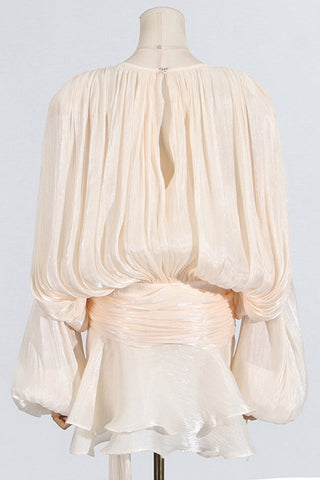 Ruffled Mini Dress With Flowing Silhouette