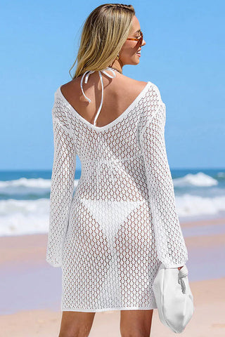 Malibu Bliss White Cover-Up Mini Dress