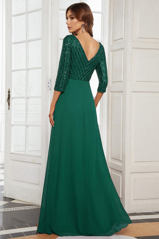 Sequined Chiffon Evening Dress