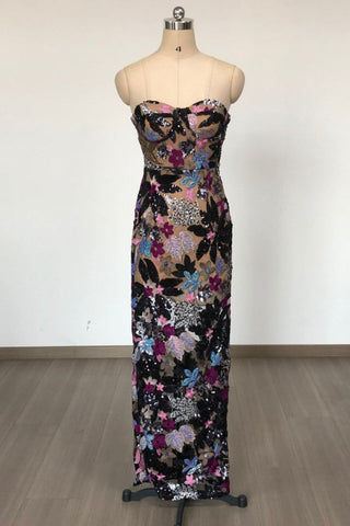 Dahlia Leona Embroidered Strapless Maxi Dress