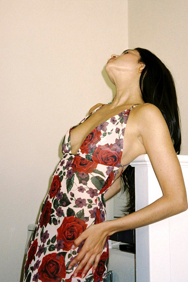 Floral Print Bodycon Maxi Dress