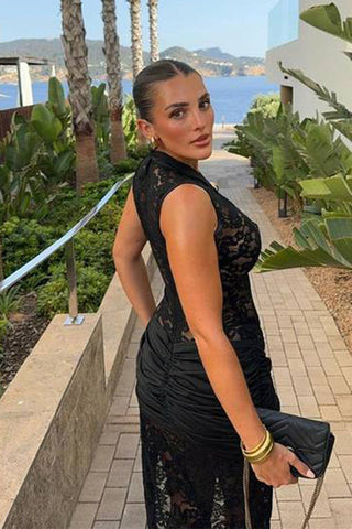 Lace Keyhole Maxi Dress