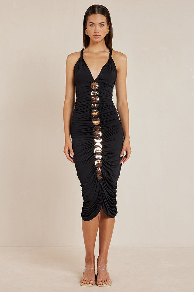 Cynthia Metallic Sequin-Embellished Dress