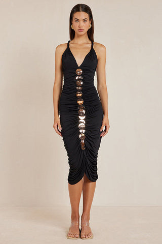 Cynthia Metallic Sequin-Embellished Dress